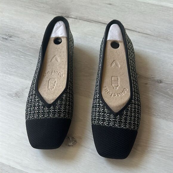 VIVAIA
Margot 2.0 Stretch Knit Plaid Flats black and white 11 tweed NWT in box - Picture 9 of 13